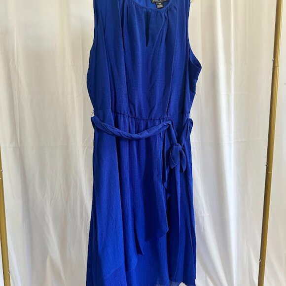 Jessica Howard Women's Plus 24W Royal Blue Flutter Dress - Picture 8 of 8